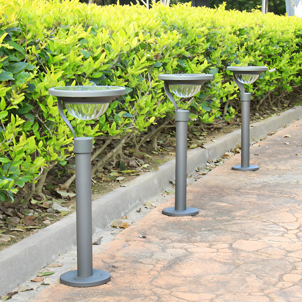 Modern Solar Half-Sphere LED Lawn Light – Aluminum & Steel