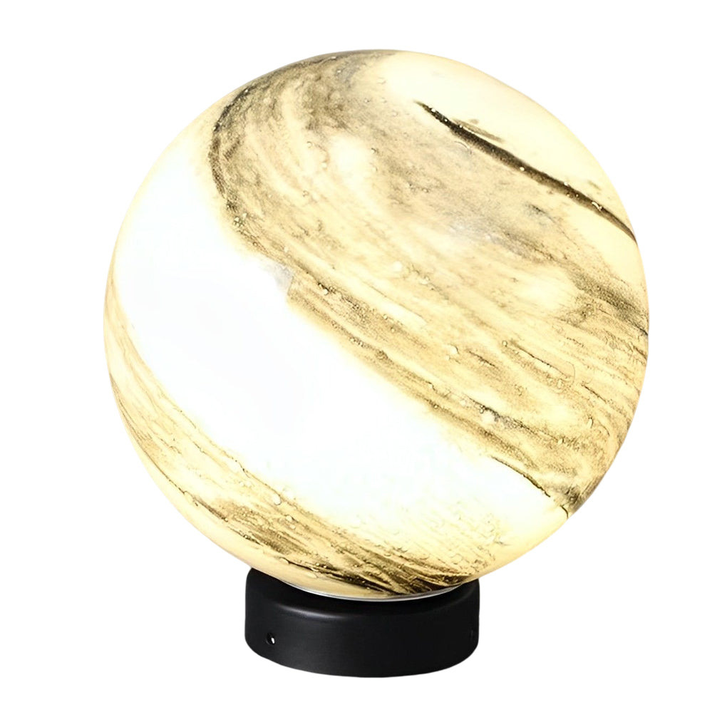 Modern Glass Sphere Outdoor Post Light | Waterproof Fence Lighting