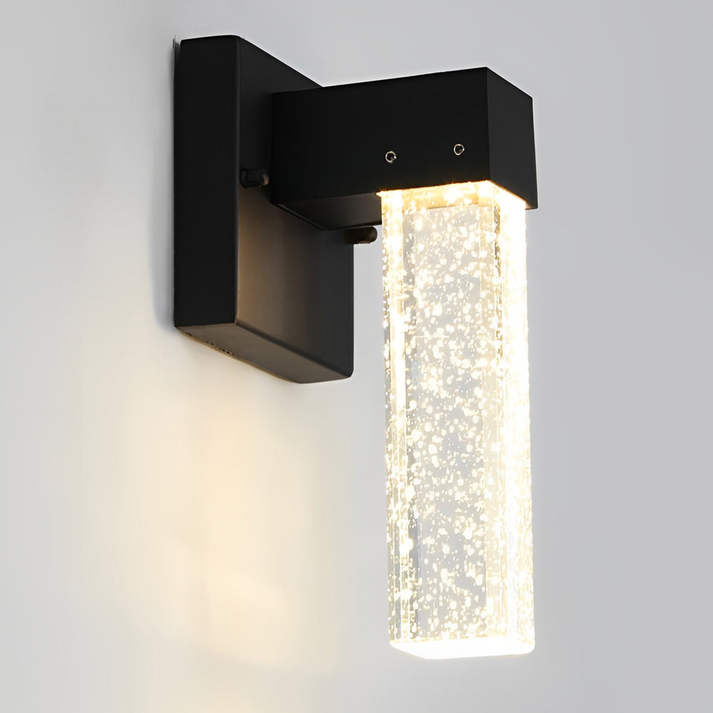 Crystal Black Modern Outdoor Wall Lamp 10W LED Waterproof Light