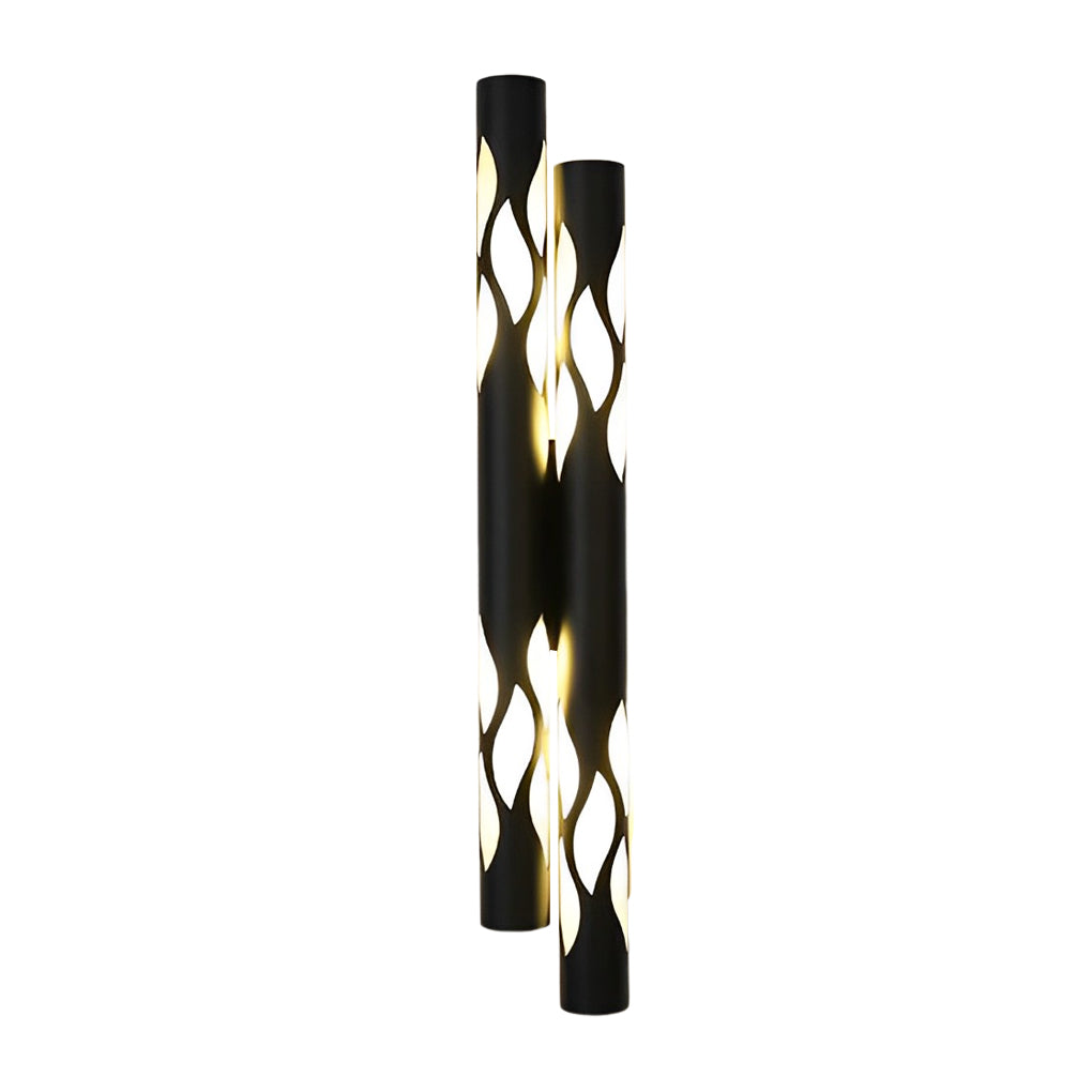 Flame Pattern LED Wall Sconce - Modern Up Down Light Metal Acrylic