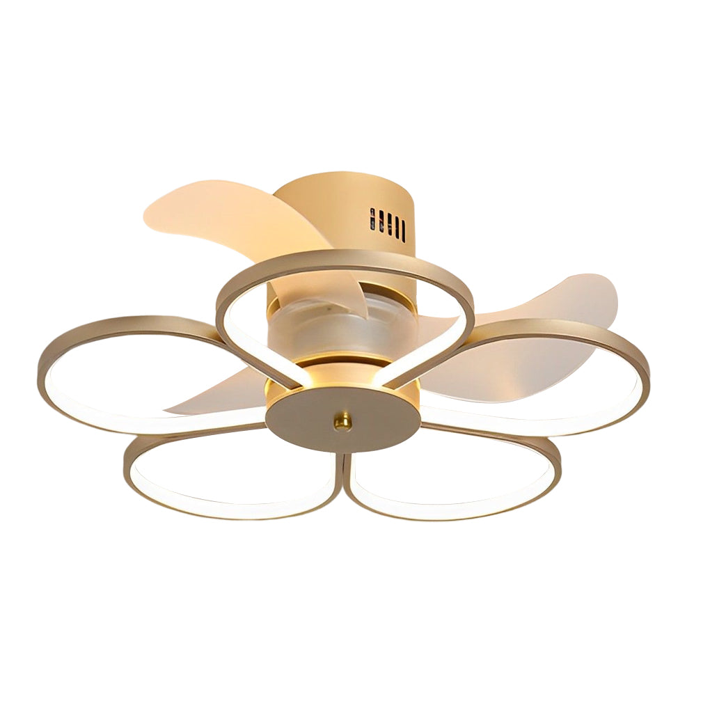 Floral Bladeless Ceiling Fan Light with Dimmable LED