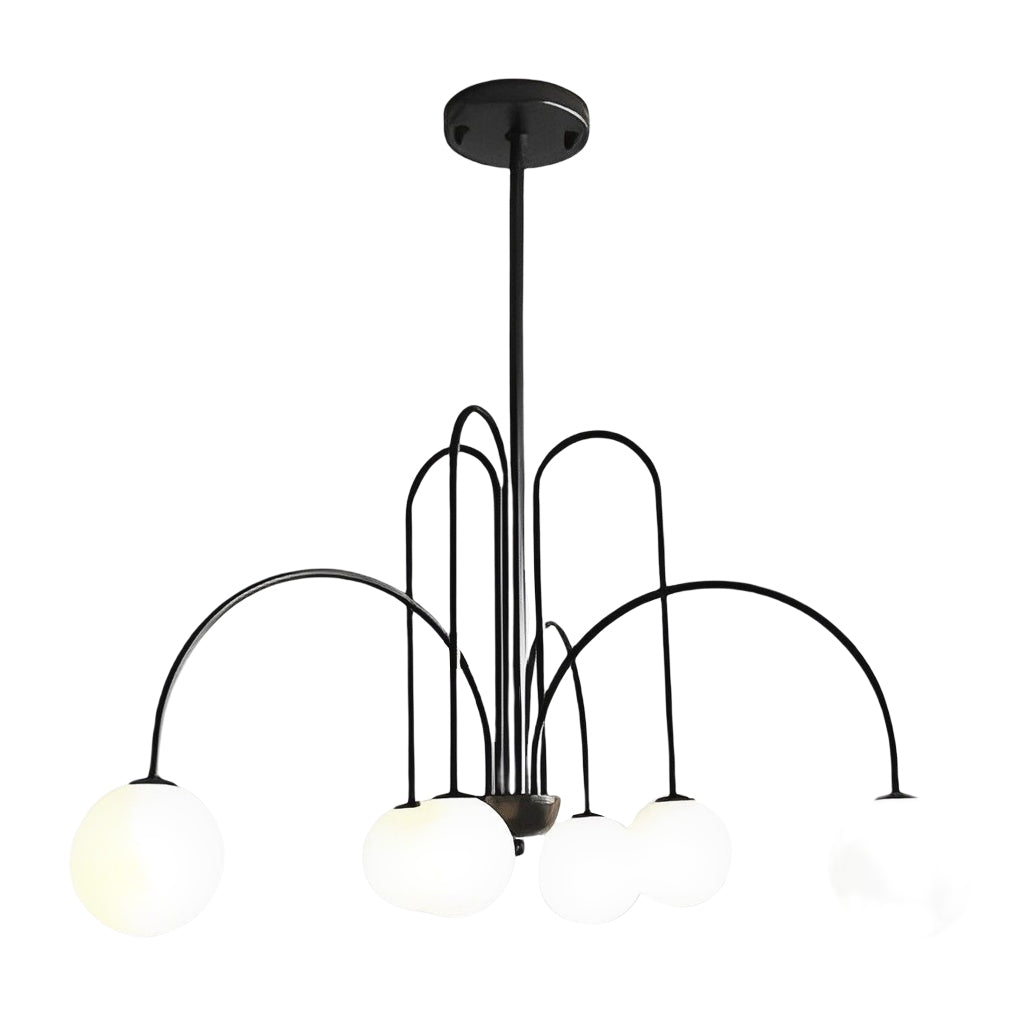 Modern Glass Iron Chandelier 6/8 Lights Nordic Design Ceiling Light