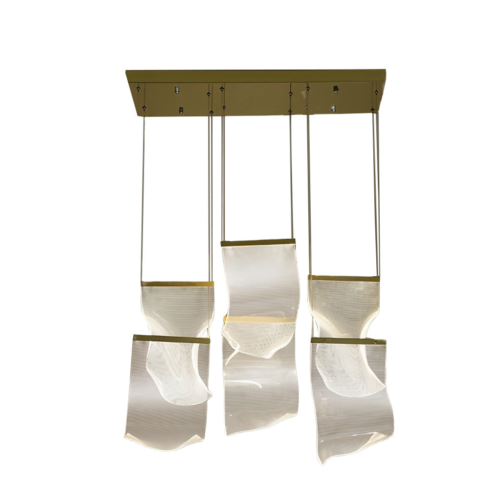Modern Acrylic Curl Chandelier with Stepless Dimming LED