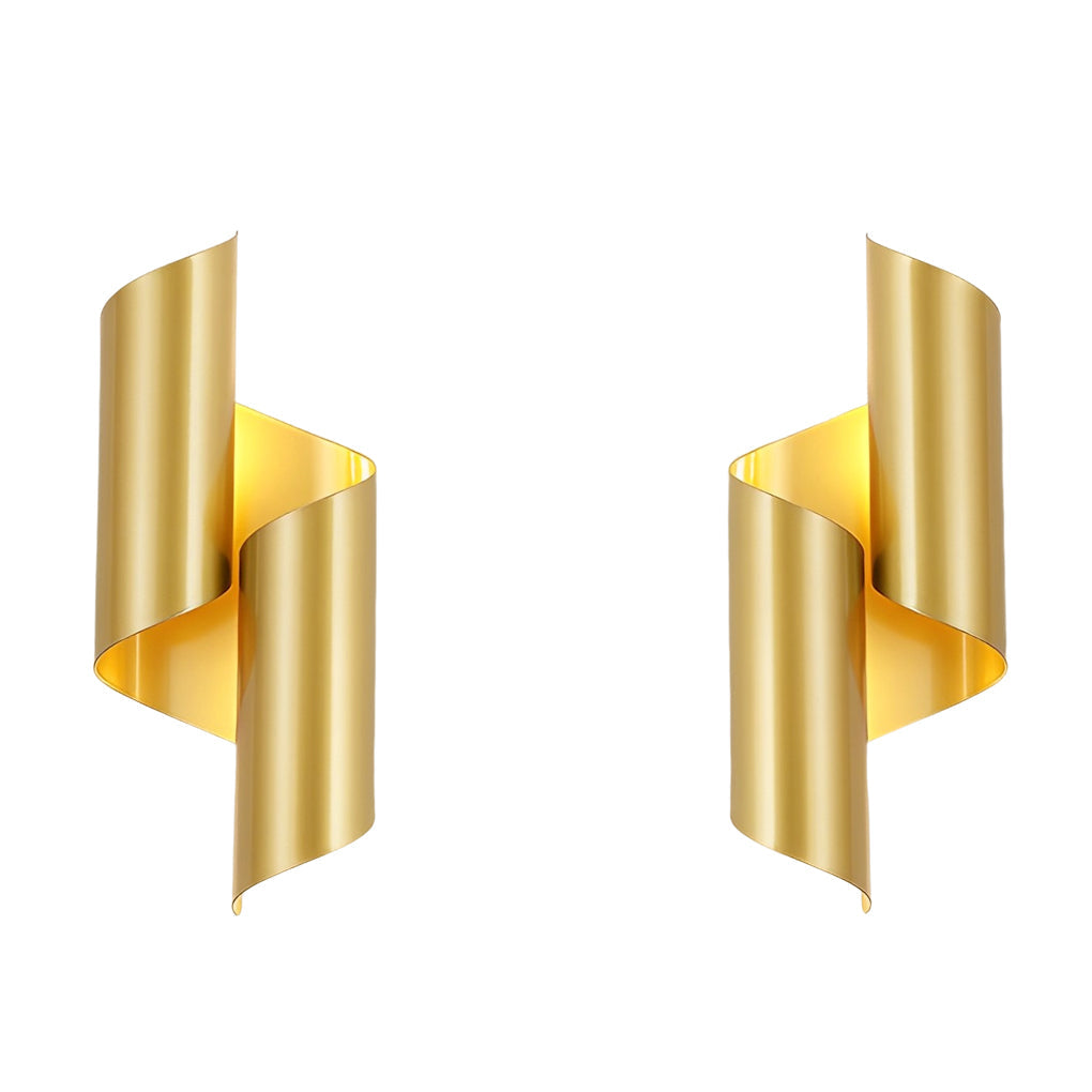 Geometric Up Down Wall Sconce Set - Modern Metal Lighting (2pcs)