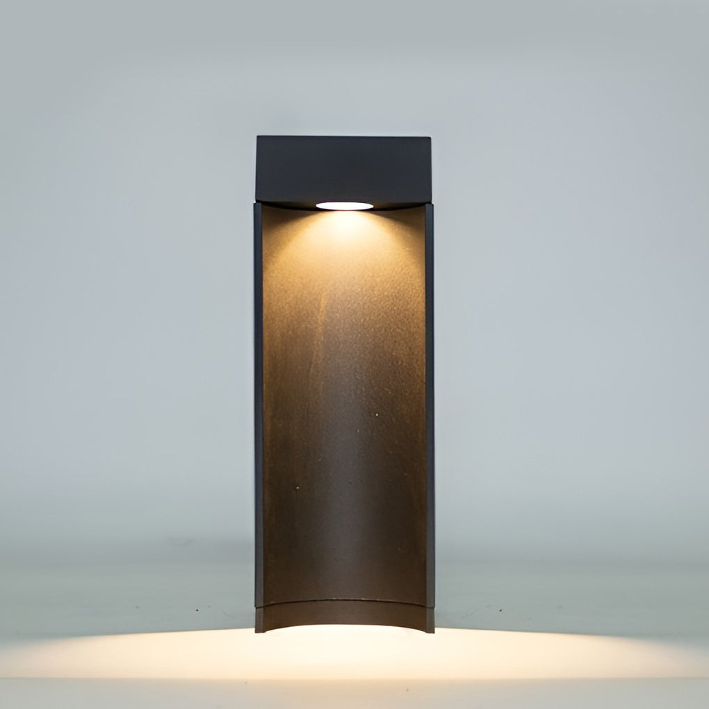 Modern Black LED Outdoor Lawn Light - Industrial Style Aluminum