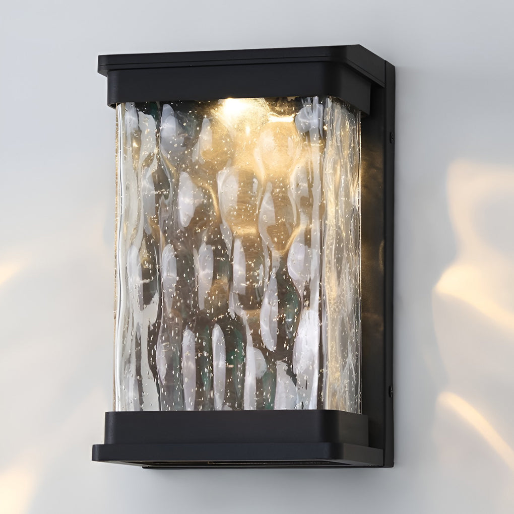 Modern Black Aluminum Glass Outdoor Wall Light IP65 Waterproof