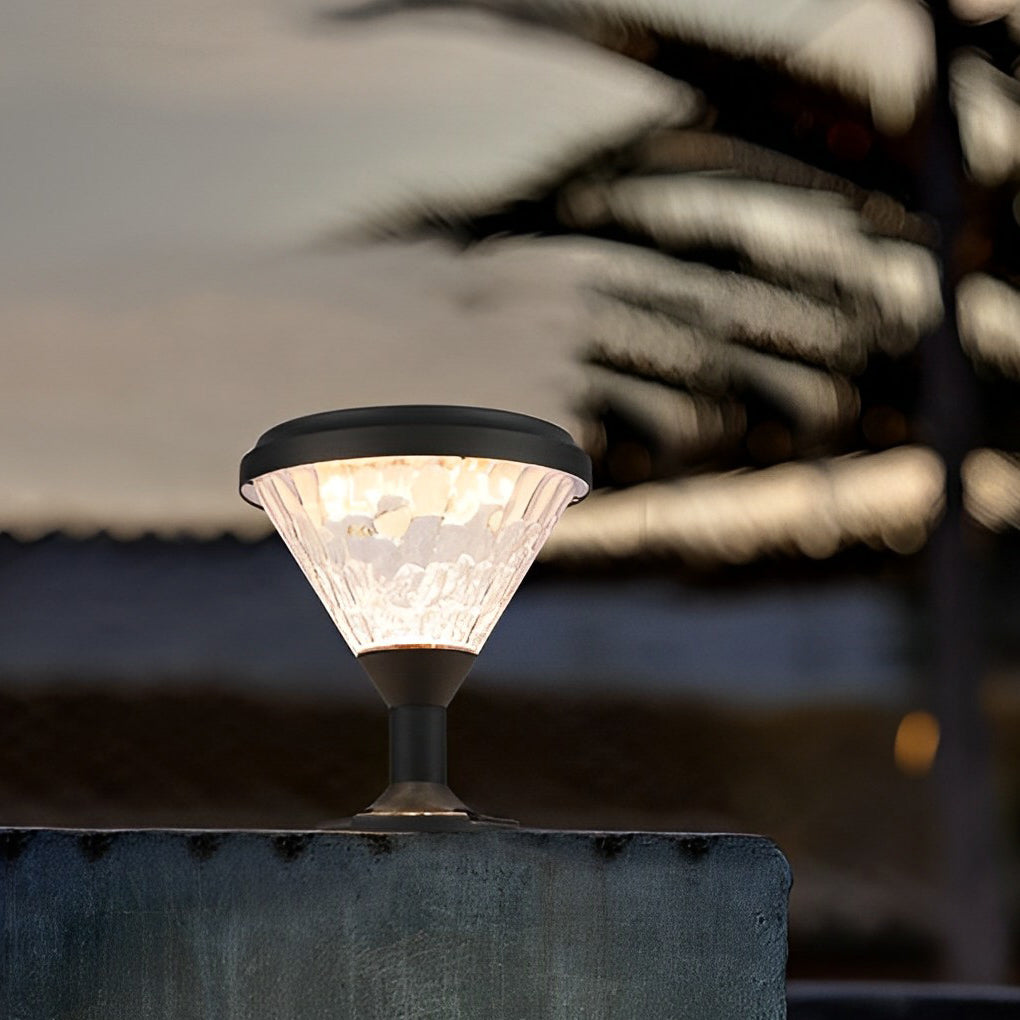 Modern Solar Fence Post Light with Colorful Gradient Modes