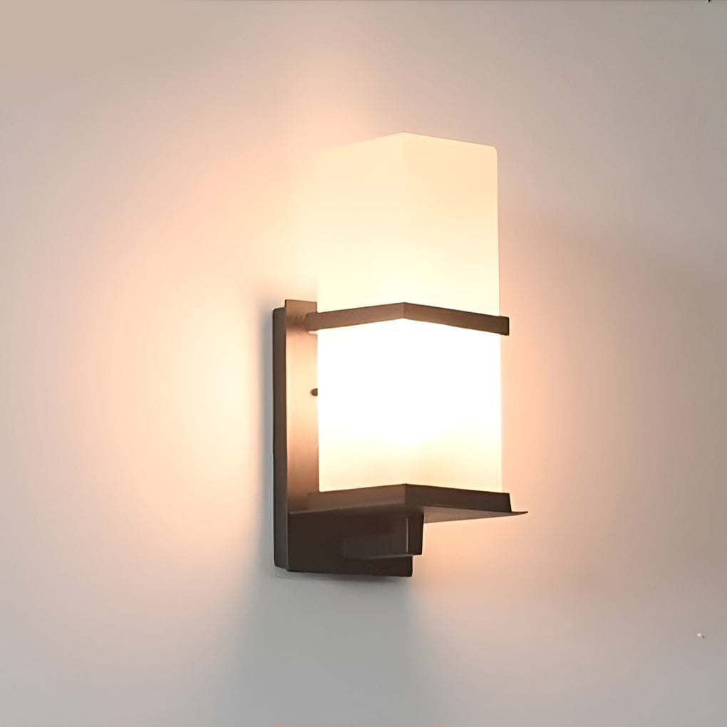 Industrial Waterproof Outdoor Wall Sconce Aluminum Glass LED