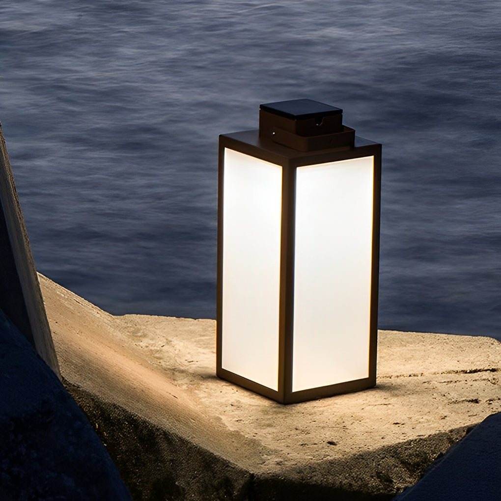 Square Portable Rechargeable LED Solar Outdoor Lantern