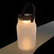 Solar LED Outdoor Lantern - Teak Wood & Glass Jar Design
