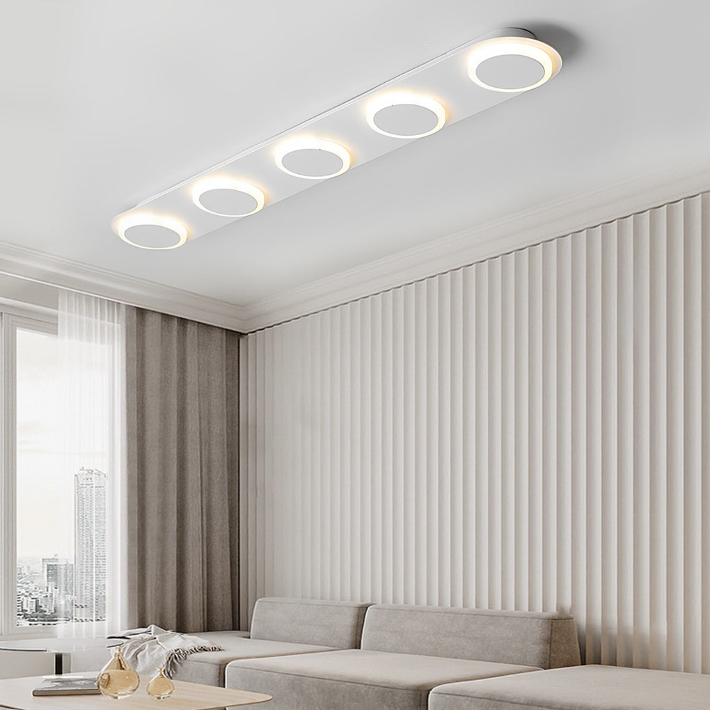 Modern Geometric Linear Flush Mount Ceiling Light - Metal & Acrylic