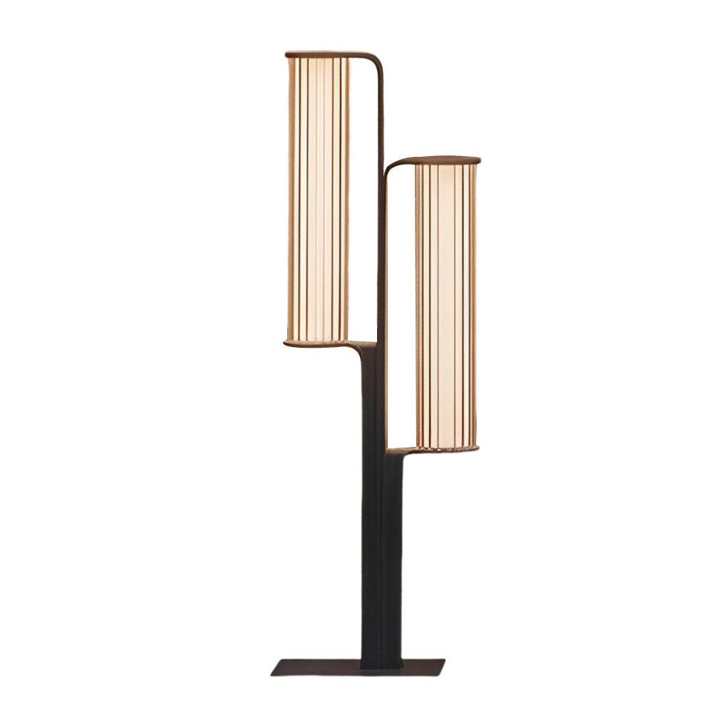 Modern Black LED Pathway Light Dual Cylinder Waterproof Outdoor