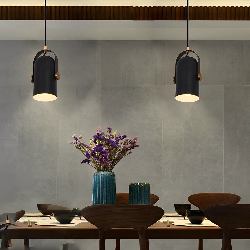 Adjustable Industrial Pendant Light - Black Aluminum Alloy
