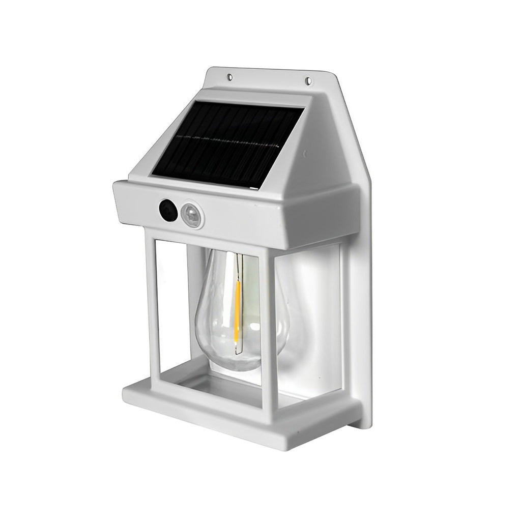 Solar Motion Sensor Wall Lantern with Tungsten Bulb