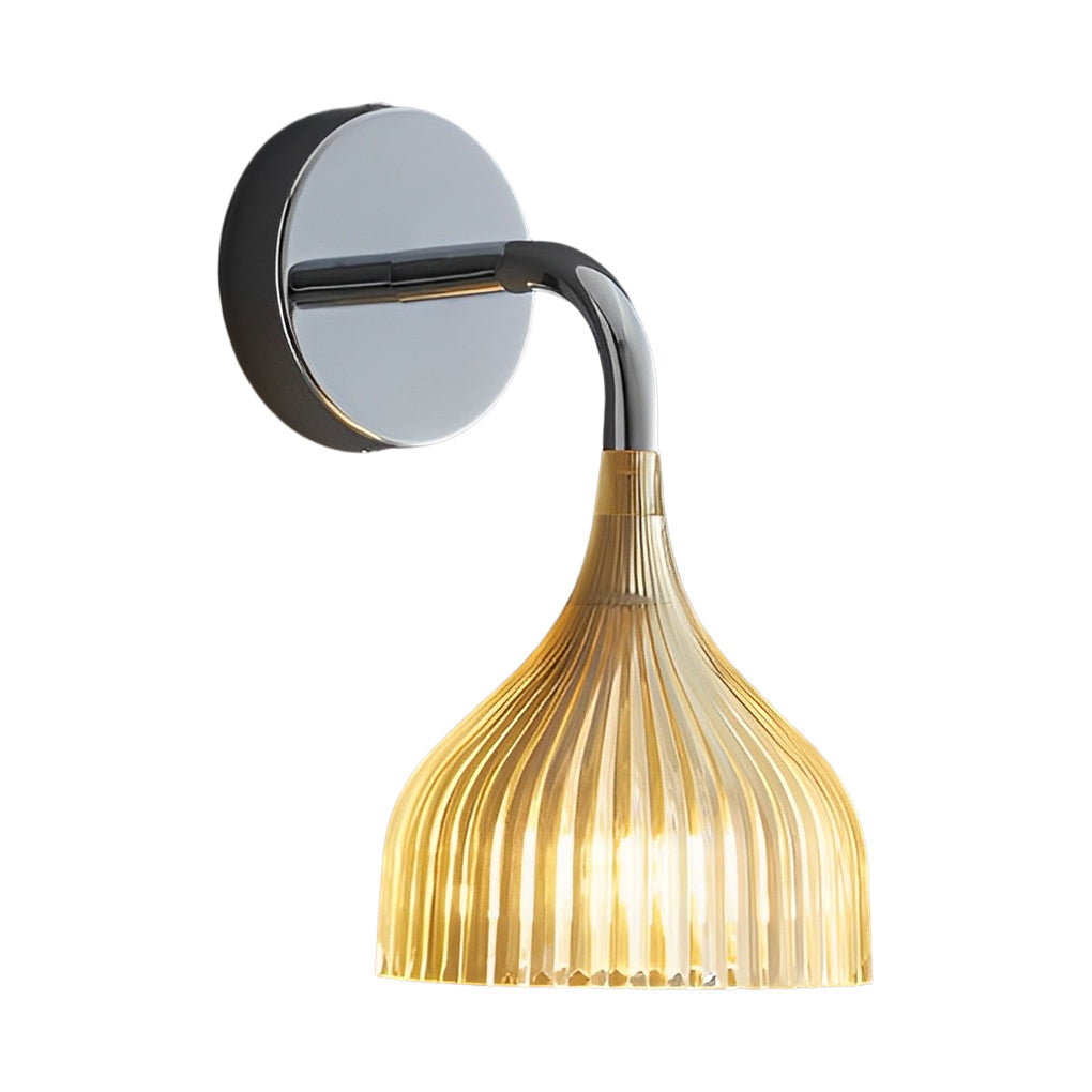 Modern Pleated Wall Sconce with Iron Frame and Soft Diffused Light