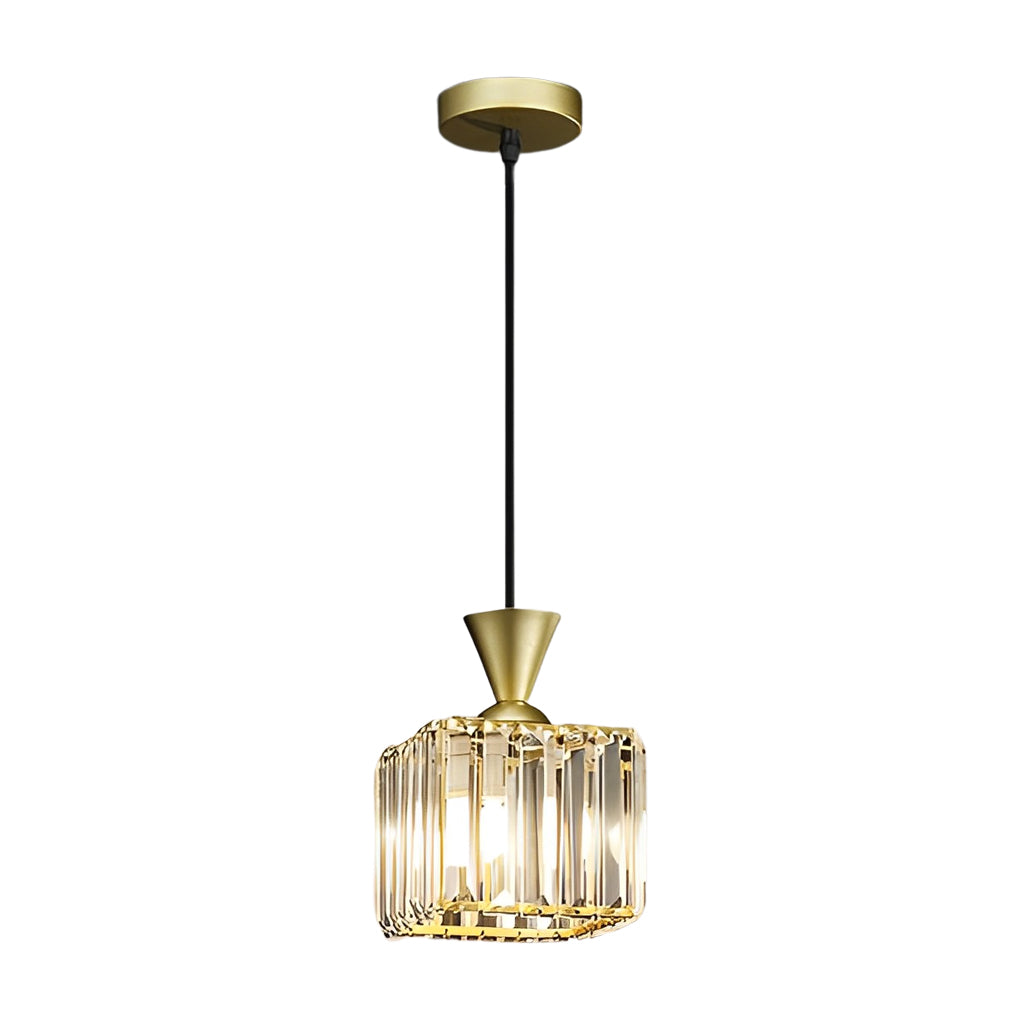 Modern Crystal Pendant Light with Three-Step Dimming