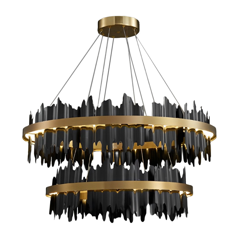 Modern Circular LED Chandelier with Stepless Dimming & Remote