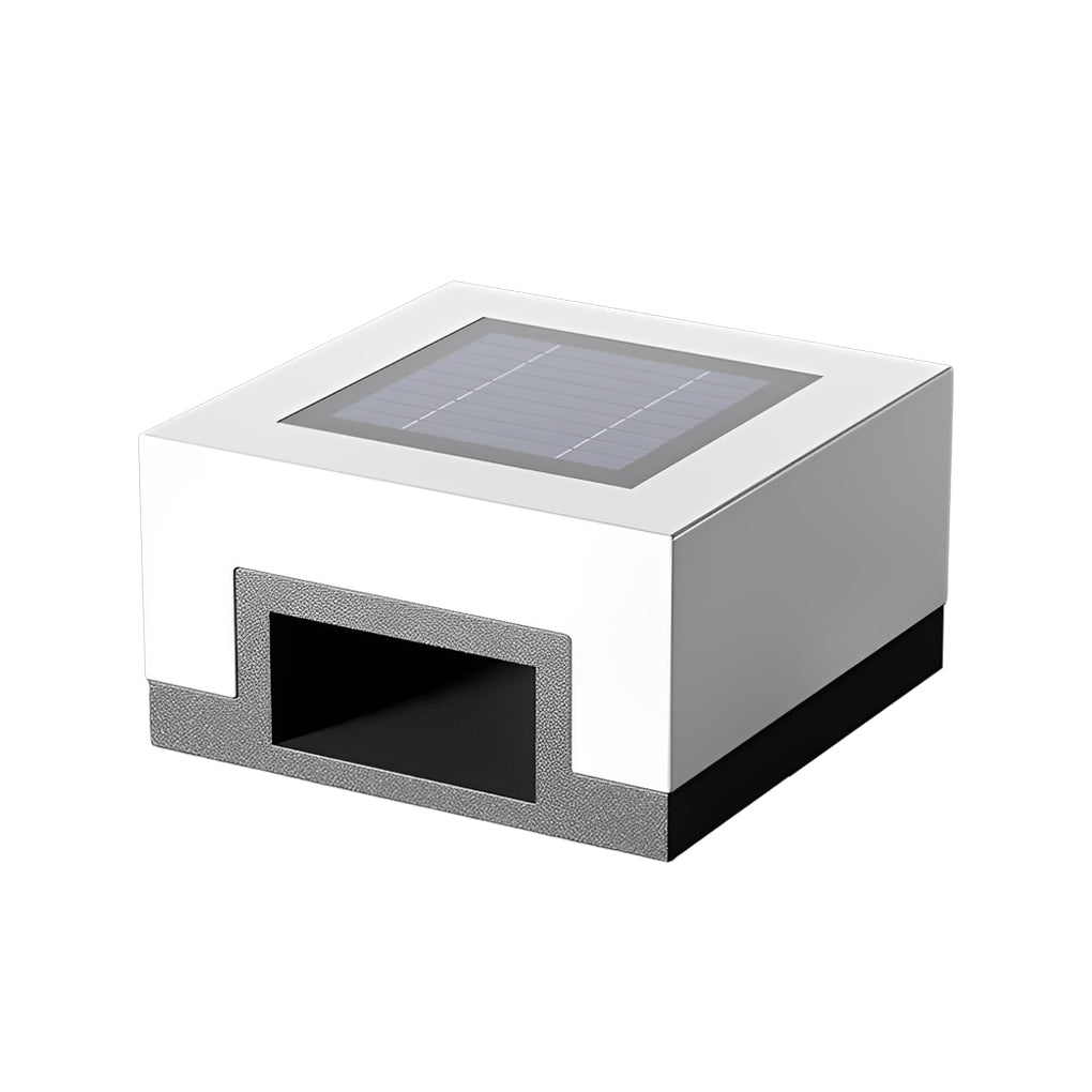 Modern Square Solar Post Cap Light – Stainless Steel & PE