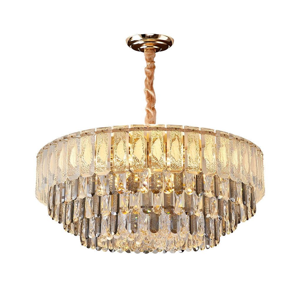 Modern Crystal Chandelier with Three-Step Dimming LED