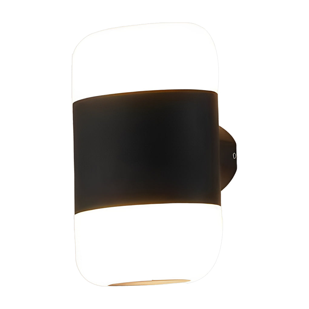 Modern Black Aluminum Outdoor Wall Lamp with LED Up Down Light