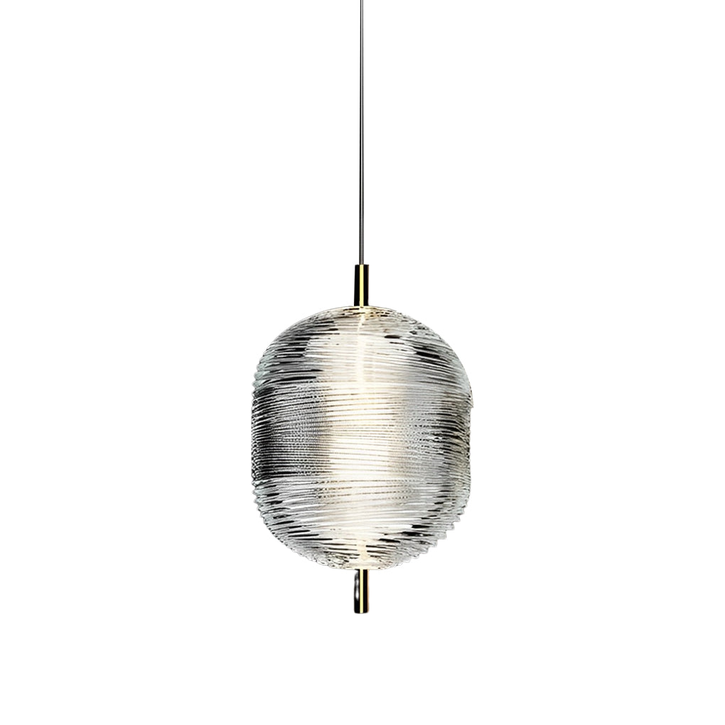 Modern Glass Shade LED Pendant Light – Iron Frame, Nordic Design