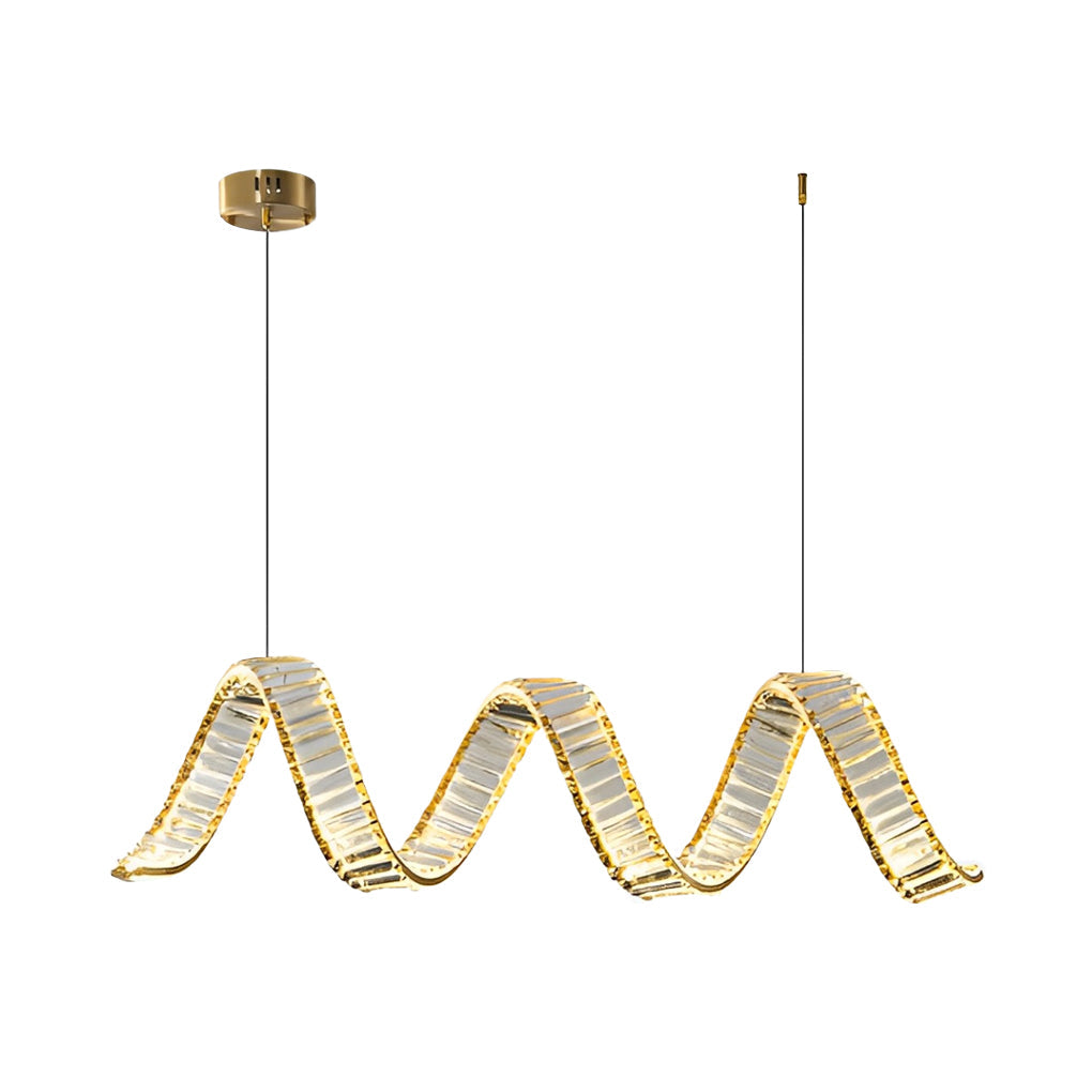 Crystal Wave LED Pendant Light - Modern Dining Room Chandelier