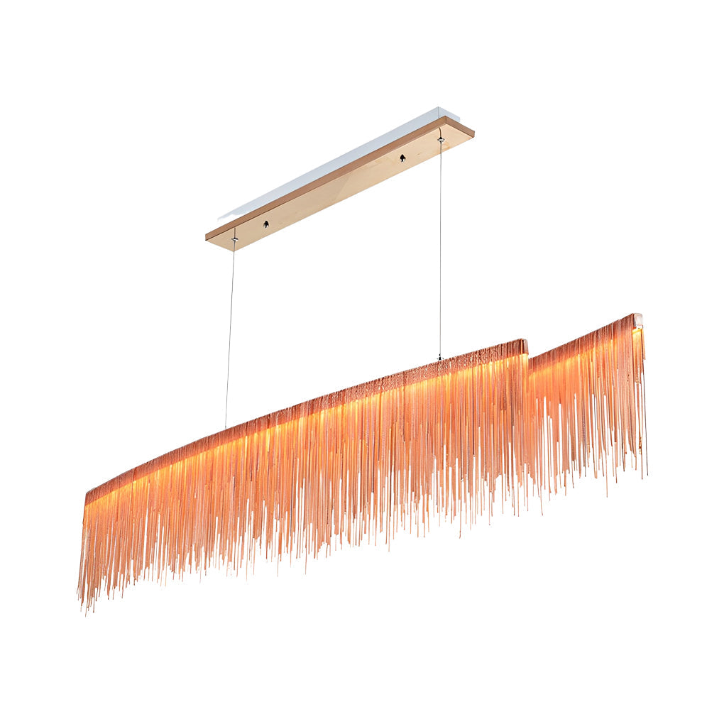 Aluminum Tassel Chain LED Dimmable Post-Modern Dining Chandelier