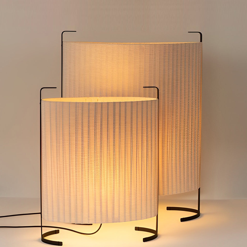 Japanese-Style Fabric Outdoor Floor Lamp - Modern Aluminum Frame