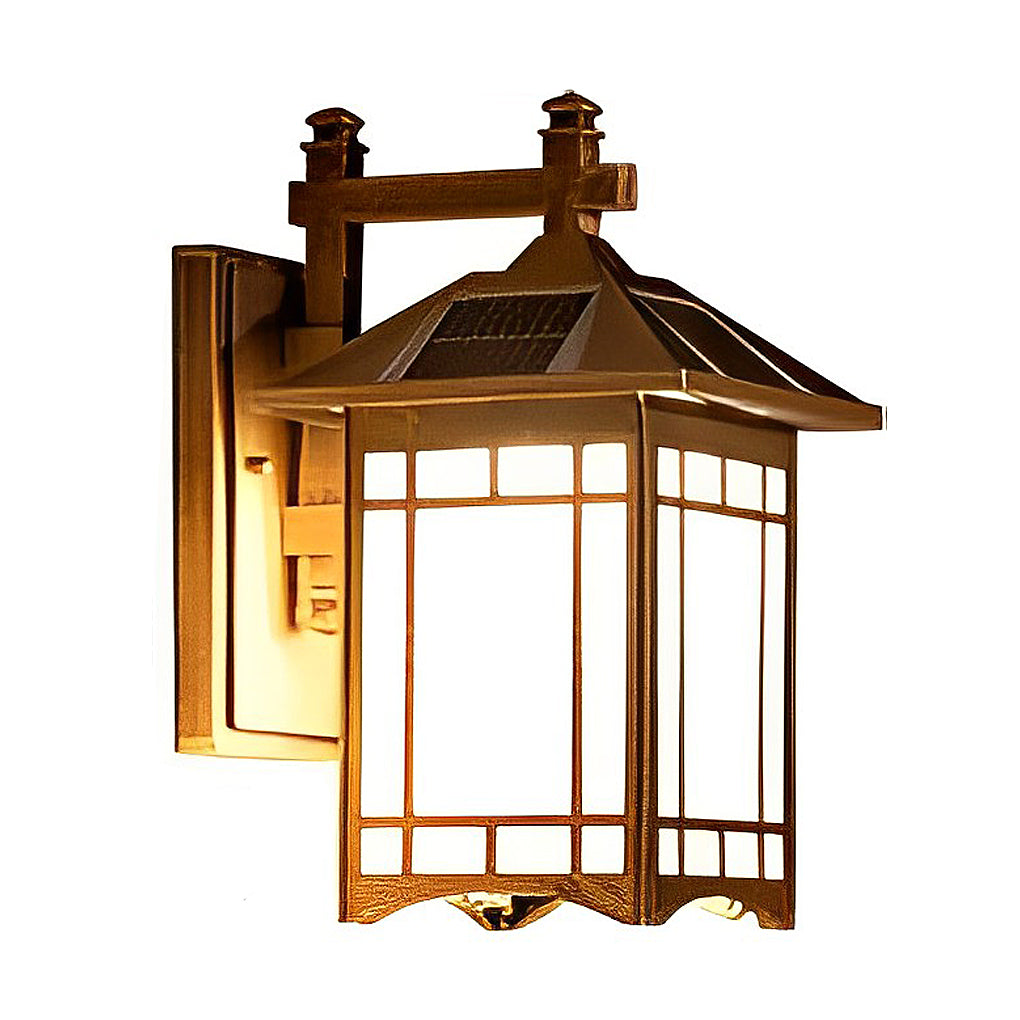 Solar LED Outdoor Wall Lamp with Remote - Modern Industrial Design