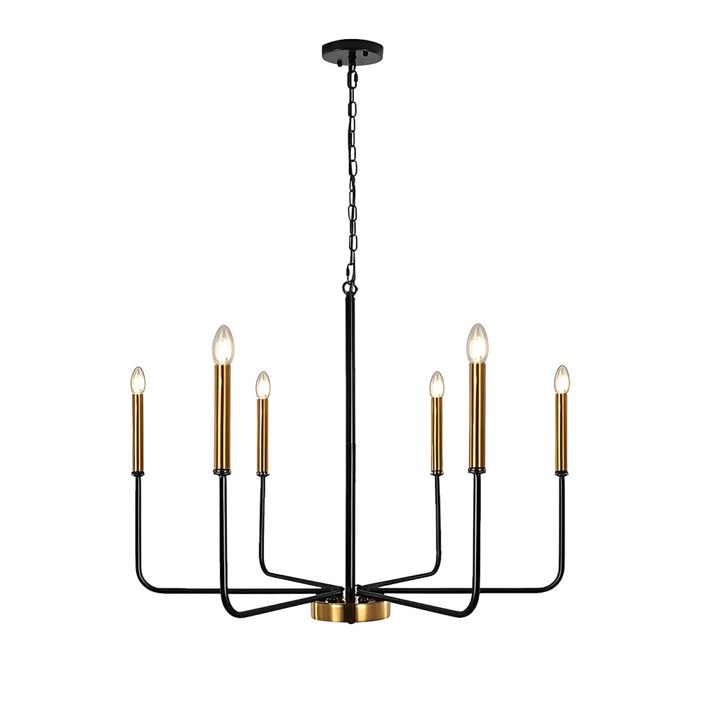6-Light Iron Candlestick Chandelier - Rustic Industrial Design