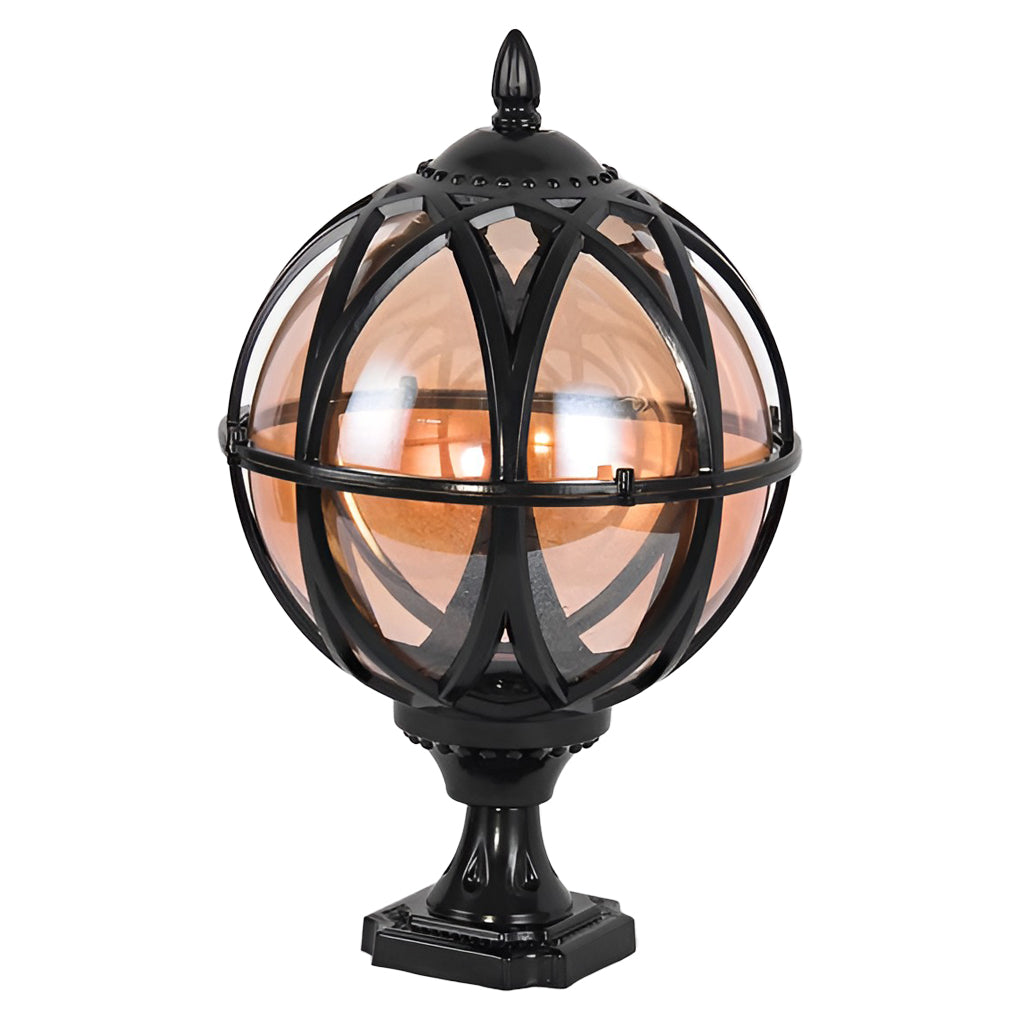Glass Aluminum Outdoor Post Cap Light with E27 Socket