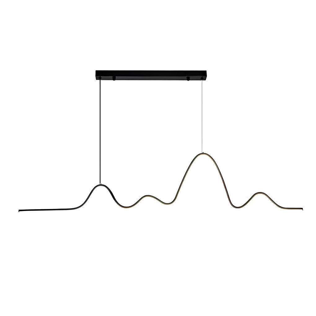 Modern Wave Line LED Pendant Light with Three-Step Dimming