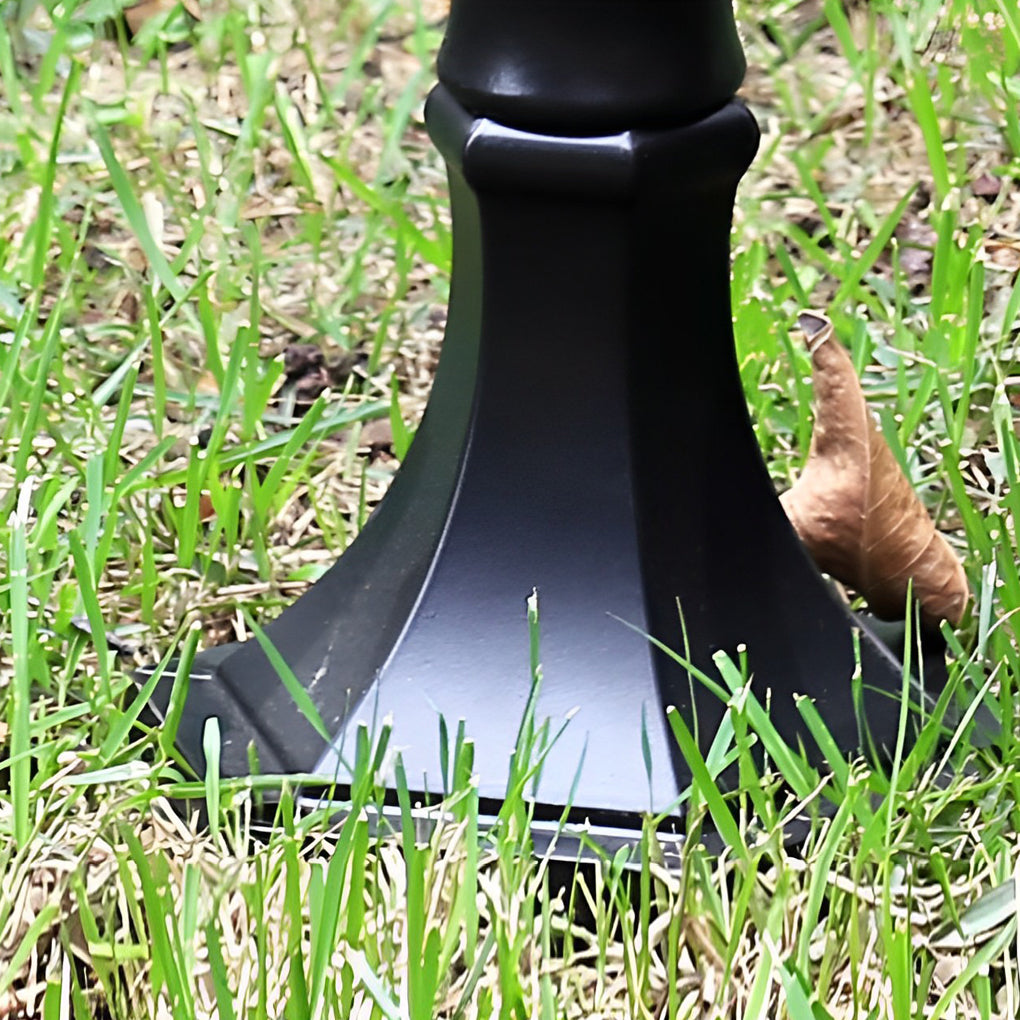 Black Aluminum Outdoor Pathway Lamp Post with Glass Shade