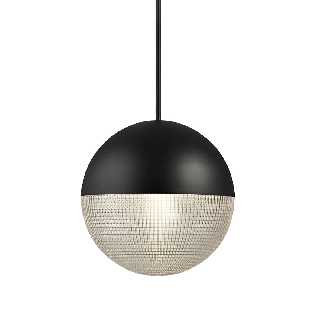 Modern Glass Globe Pendant Light with Gold & Black Finish