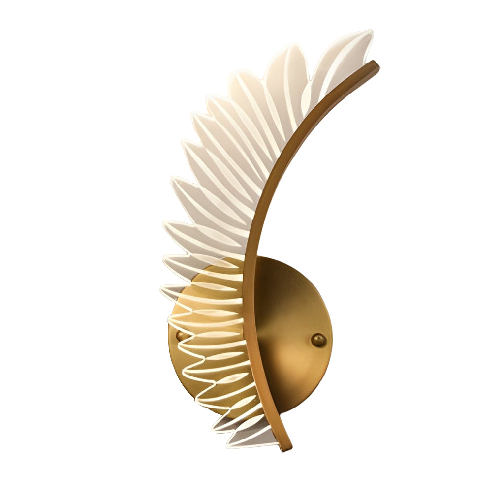 Feather Leaf LED Wall Sconce with 3-Step Dimming - Copper & Acrylic