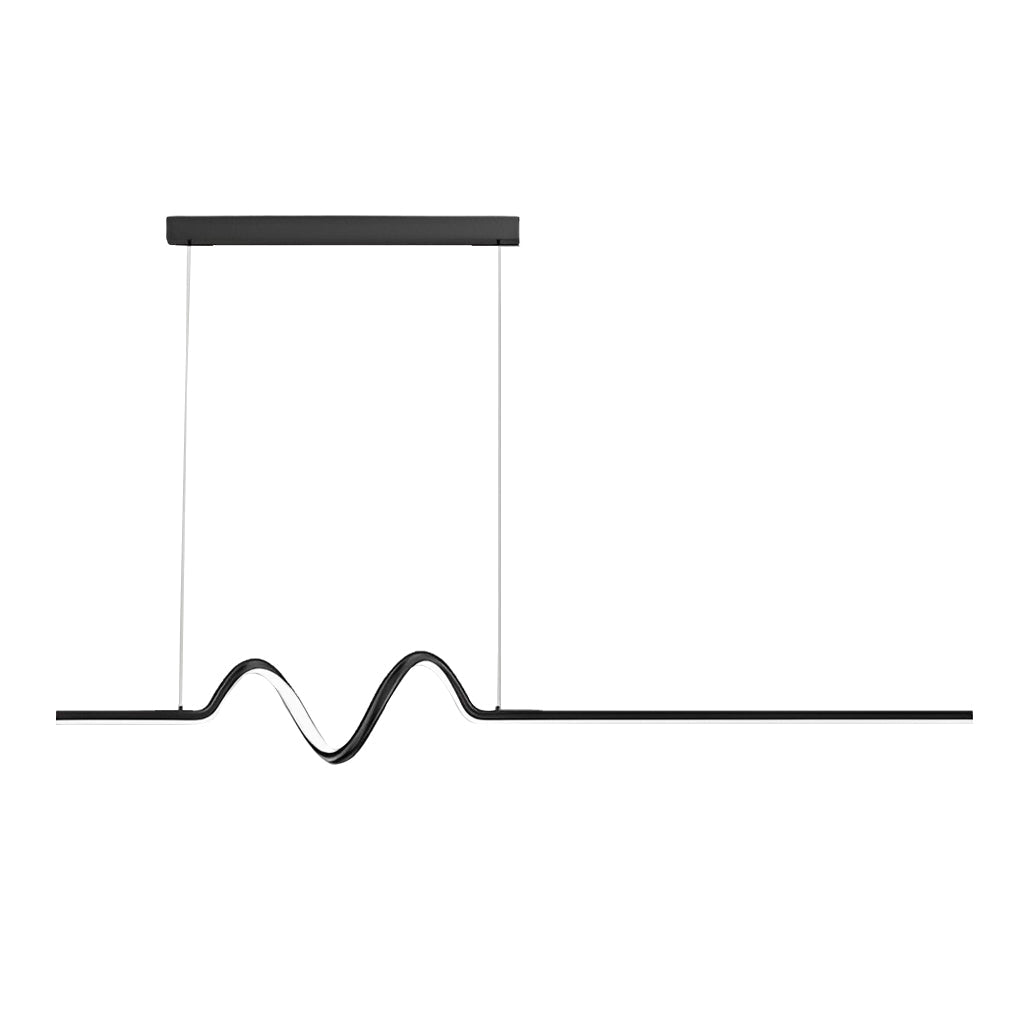 Modern Wavy LED Pendant Light with Stepless Dimming & Remote