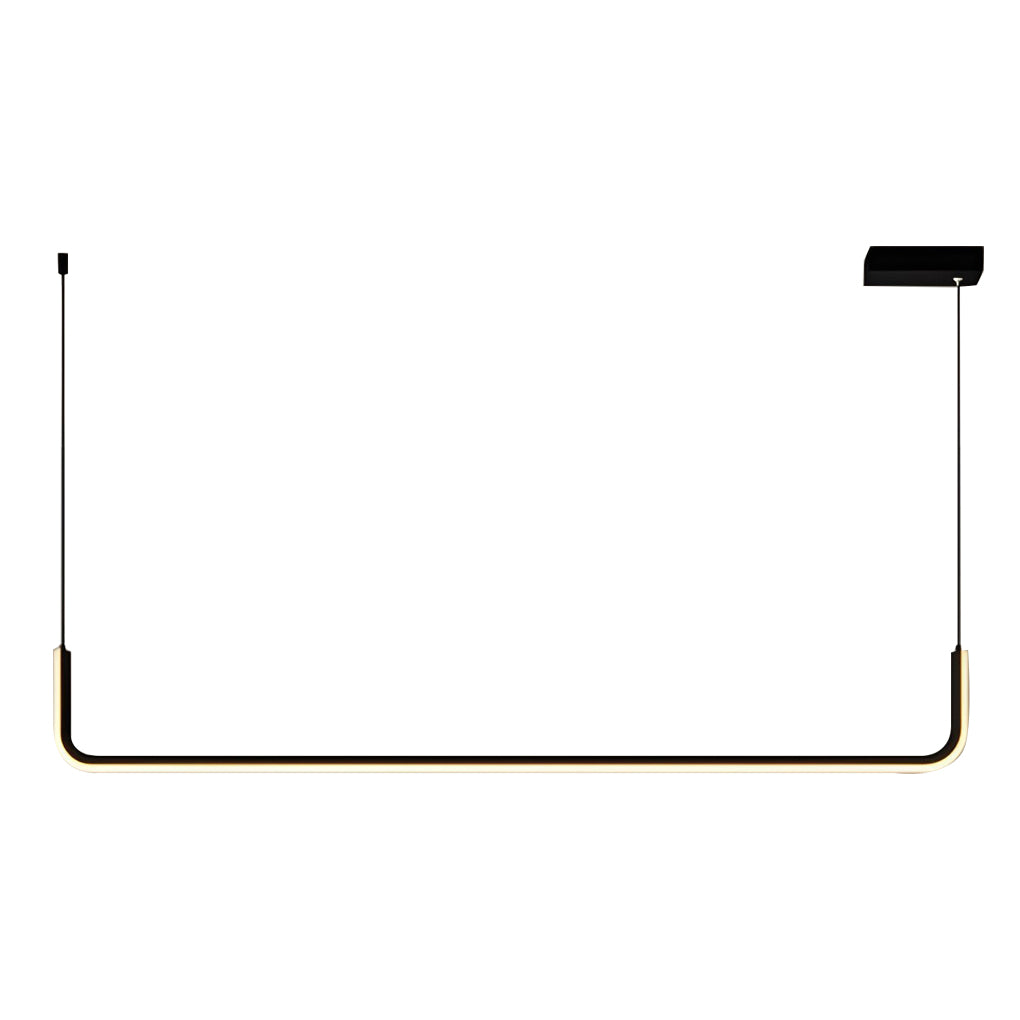 Modern Linear LED Pendant Light with 3-Step Dimming – Black Aluminum
