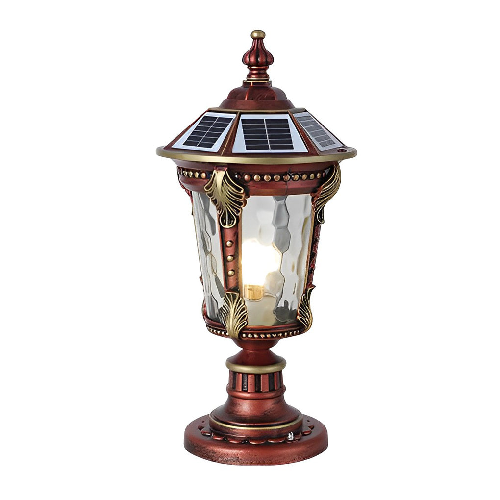 Modern Retro Solar Fence Post Light - Dual Power Aluminum Glass