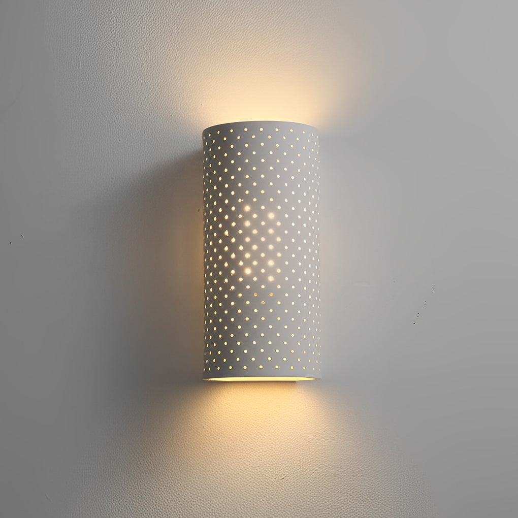 Modern Cylindrical Gypsum LED Wall Sconce - Waterproof White