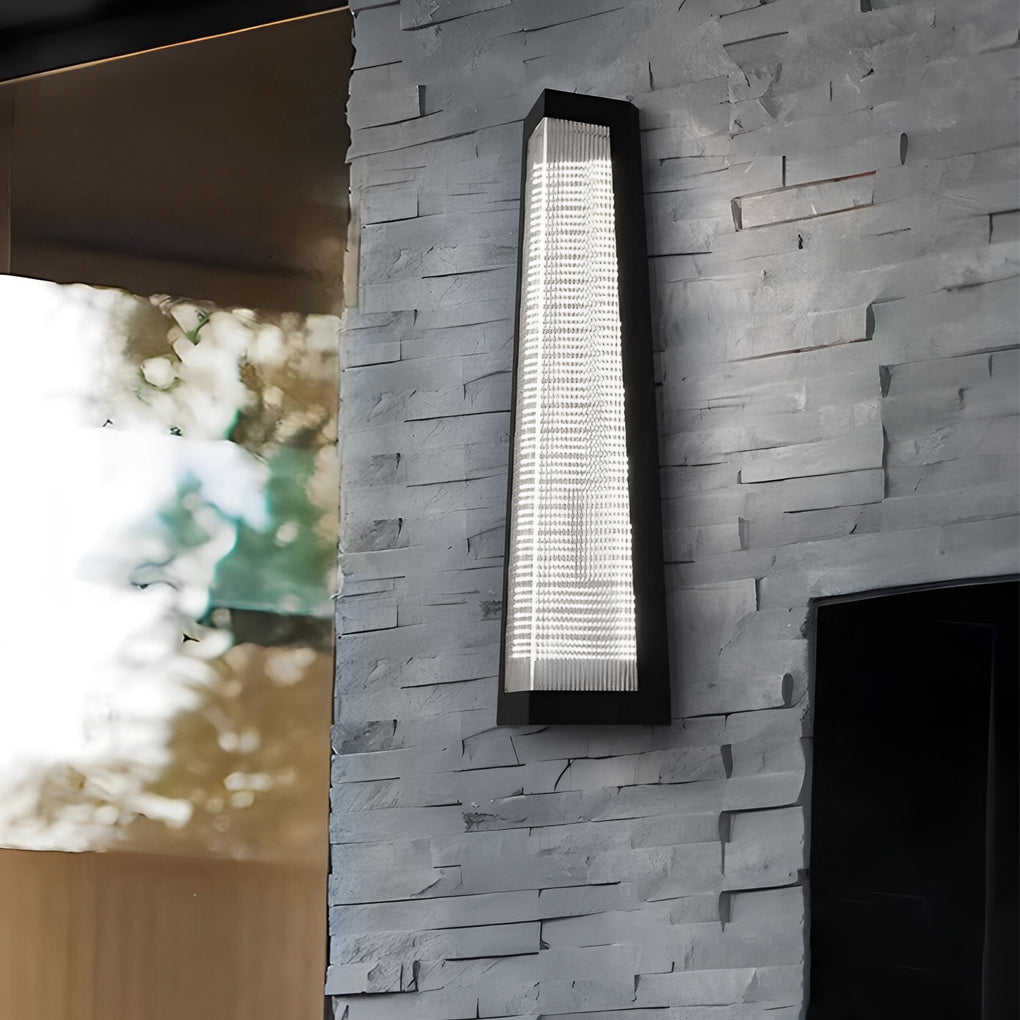 Modern Striped Acrylic LED Outdoor Wall Light - Waterproof Black