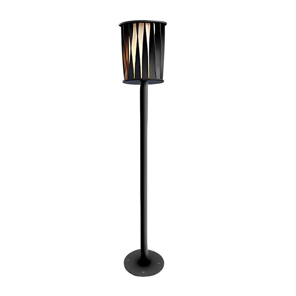 Modern Outdoor Floor Lamp with Rotating Slats & IP65 Waterproof