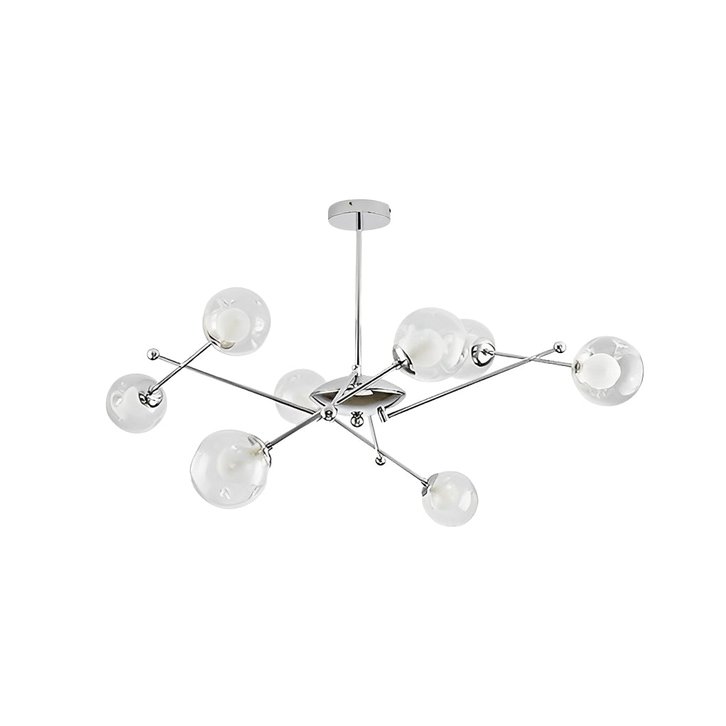 Modern Multi-Light Glass Globe Chandelier with Three-Step Dimming