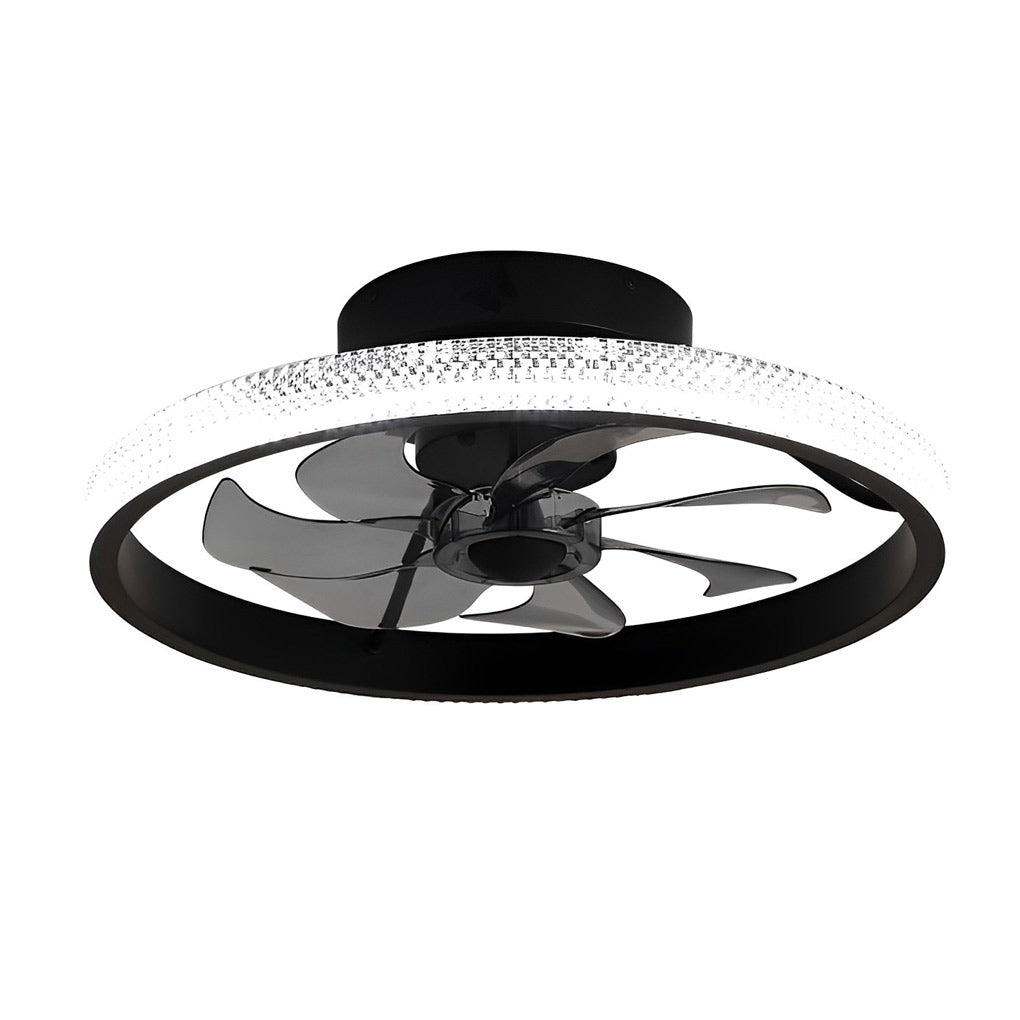 Modern Bladeless Ceiling Fan with LED Light & Remote - Silent