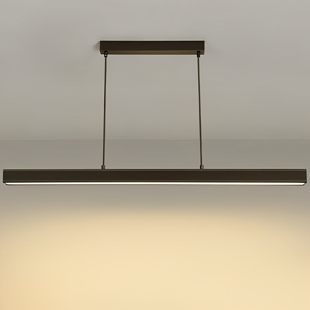 30" Rectangular Black Pendant Light with LED Aluminum PMMA Shade