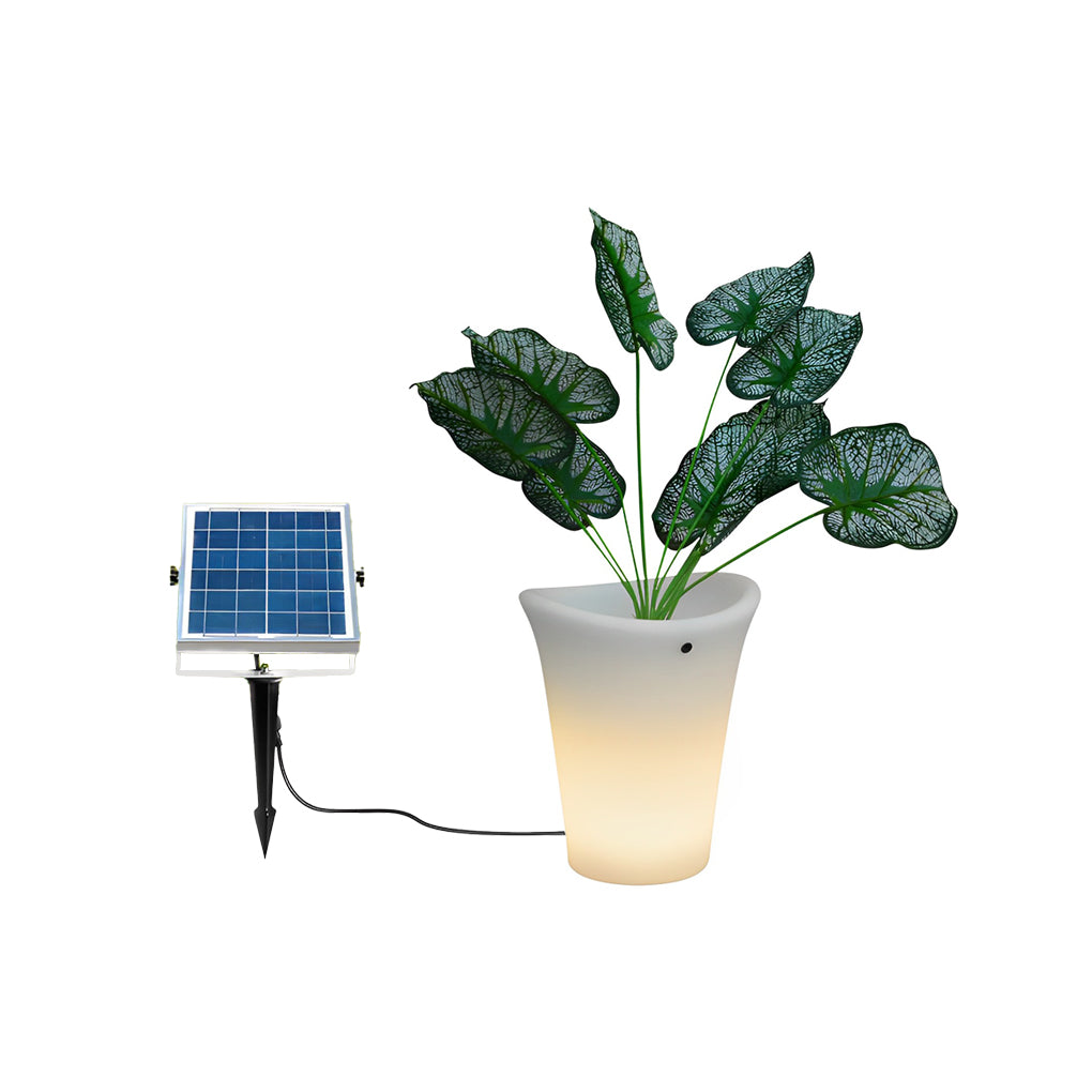 LED Illuminated Planter Modern Outdoor Solar Flowerpot Light