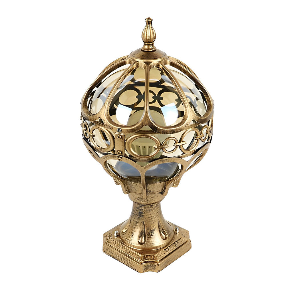 Round Globe Outdoor Post Light – Modern Waterproof Fence Pillar Lamp