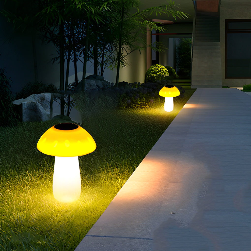 Mushroom Solar LED Lawn Light - Waterproof Outdoor Garden Lighting