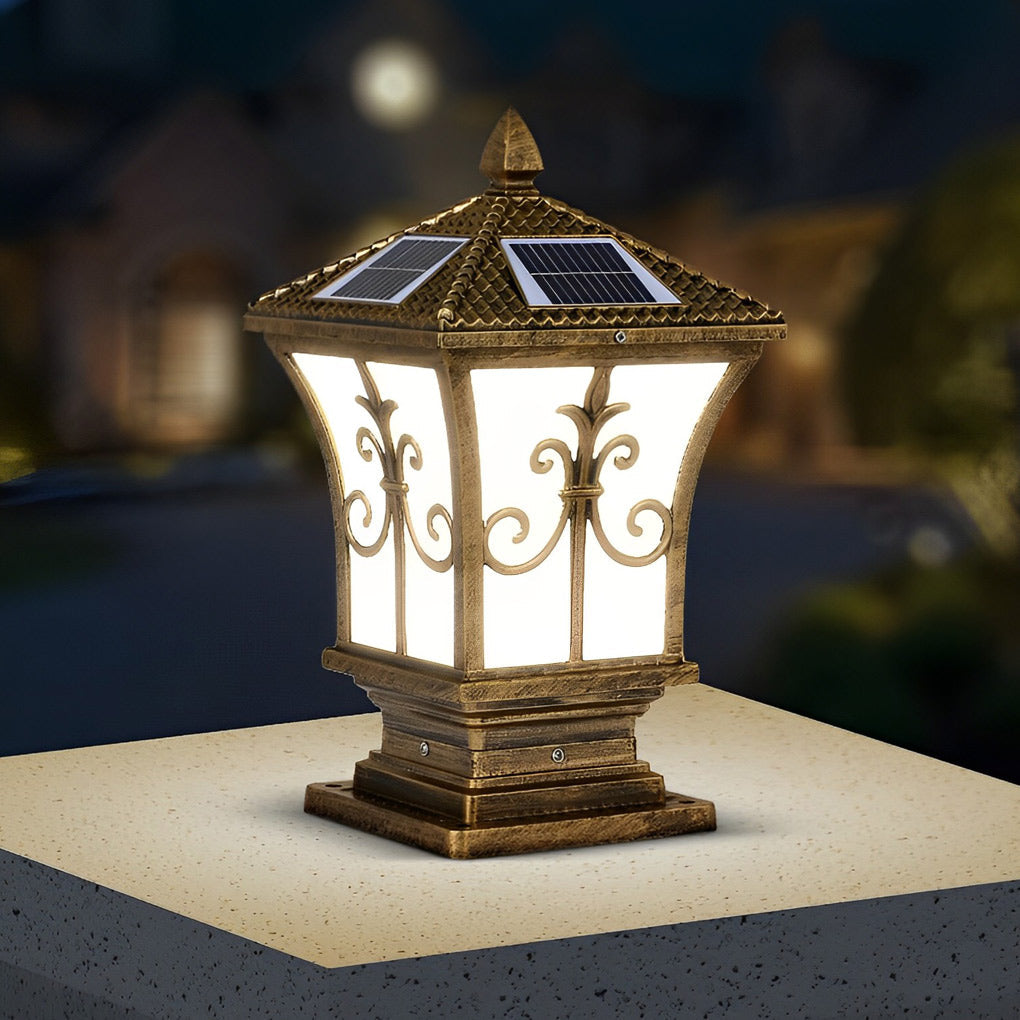 Modern Solar Powered Fence Post Light - Aluminum & Acrylic