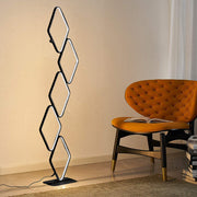 Modern 5-Tier Stacked Square LED Floor Lamp - Aluminum & Iron