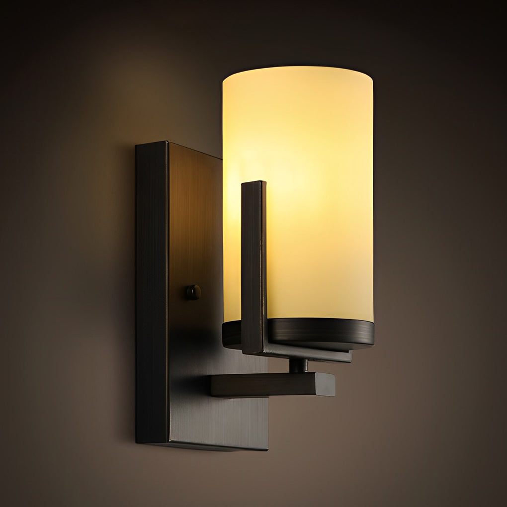 Industrial Glass Candlestick Wall Sconce - Black Iron & Glass